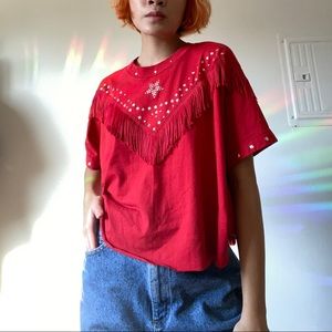 Vintage Western Fringe Top